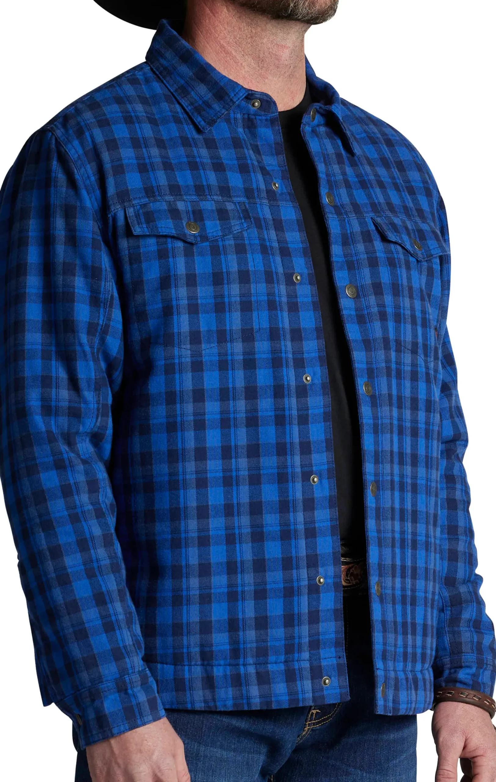Justin Boots Jackson Shirt Jacket Navy Plaid