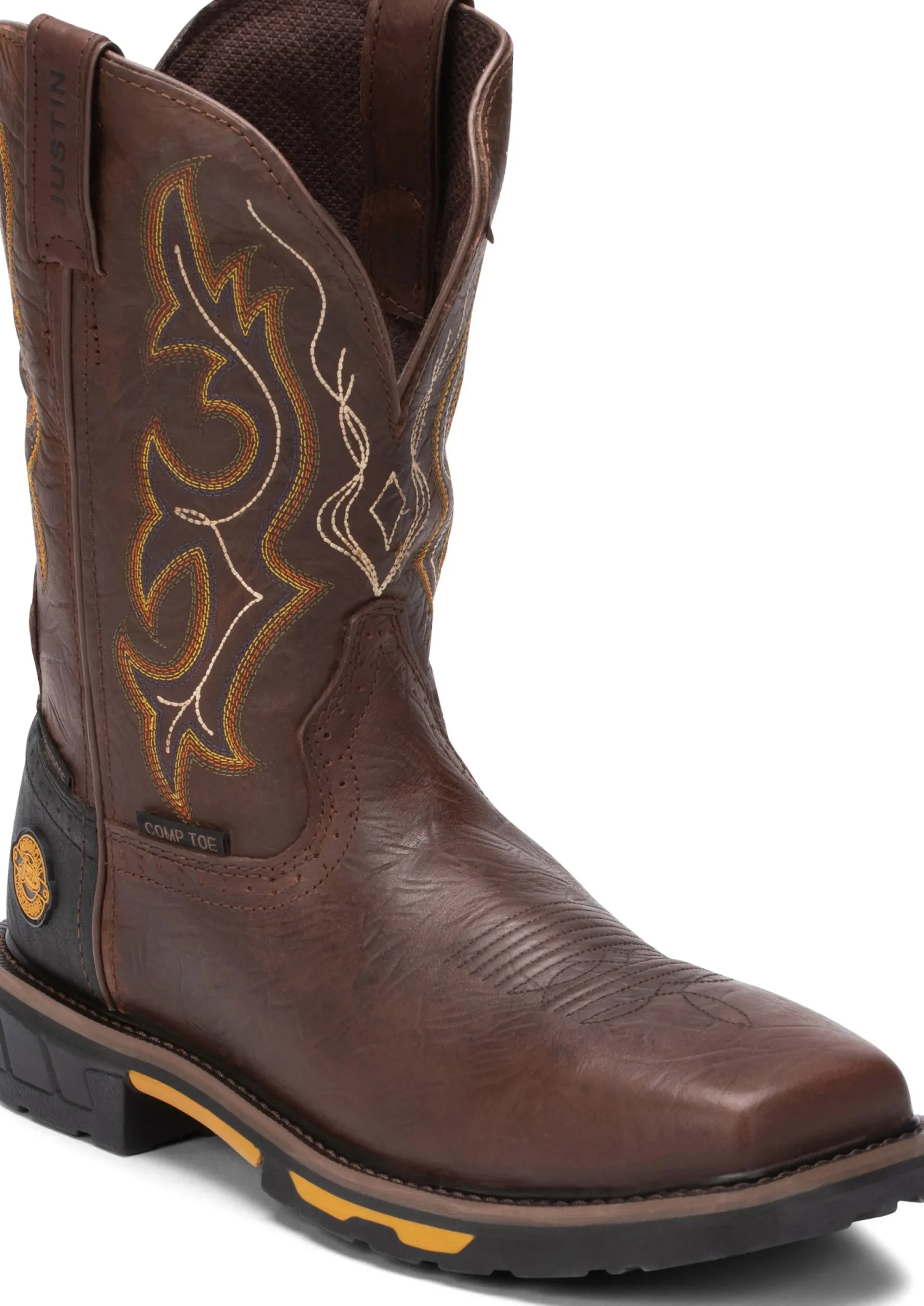 Justin Boots Joist 11" Waterproof Comp Toe Aged Brown Discount