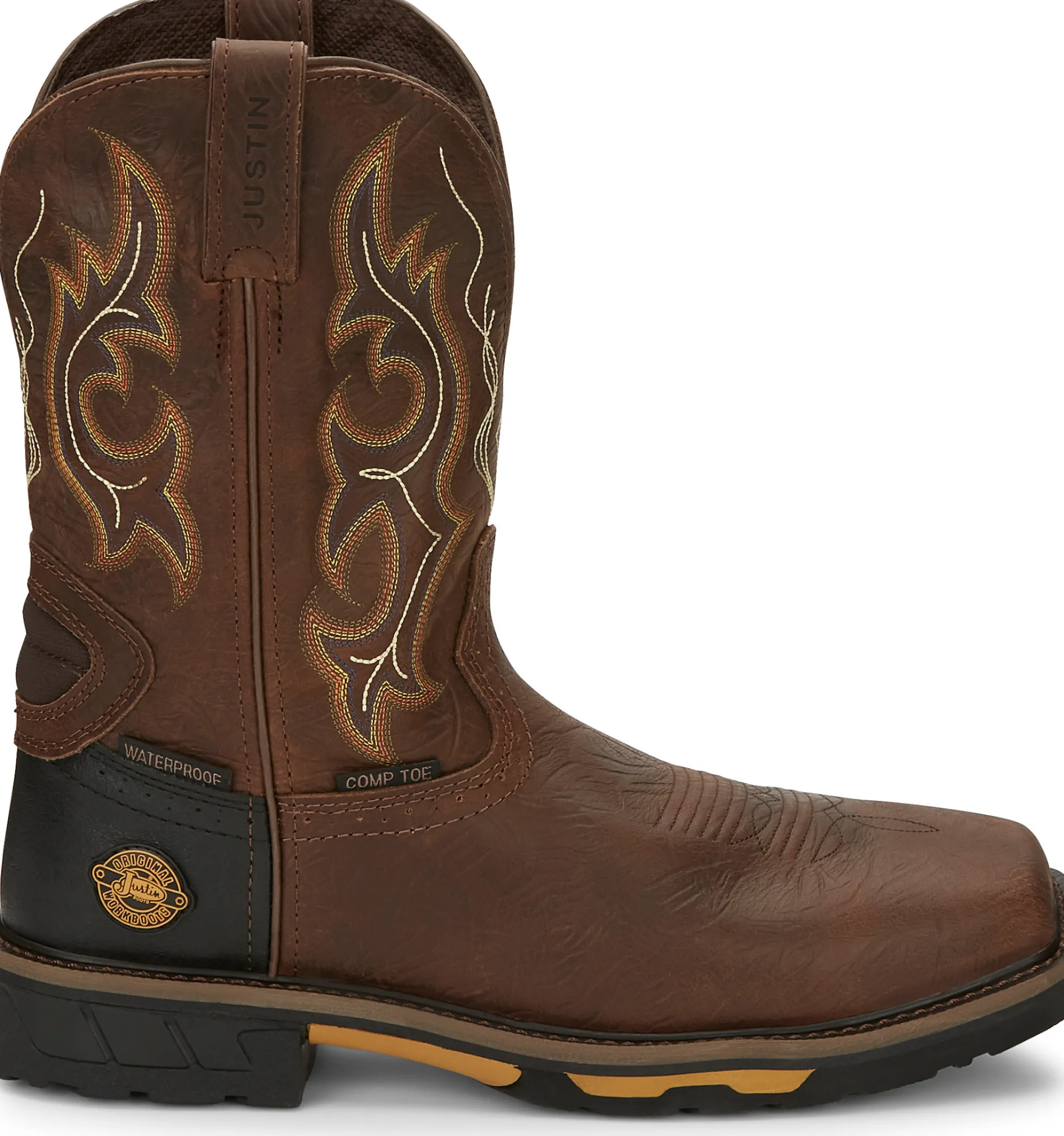 Justin Boots Joist 11" Waterproof Comp Toe Aged Brown Discount
