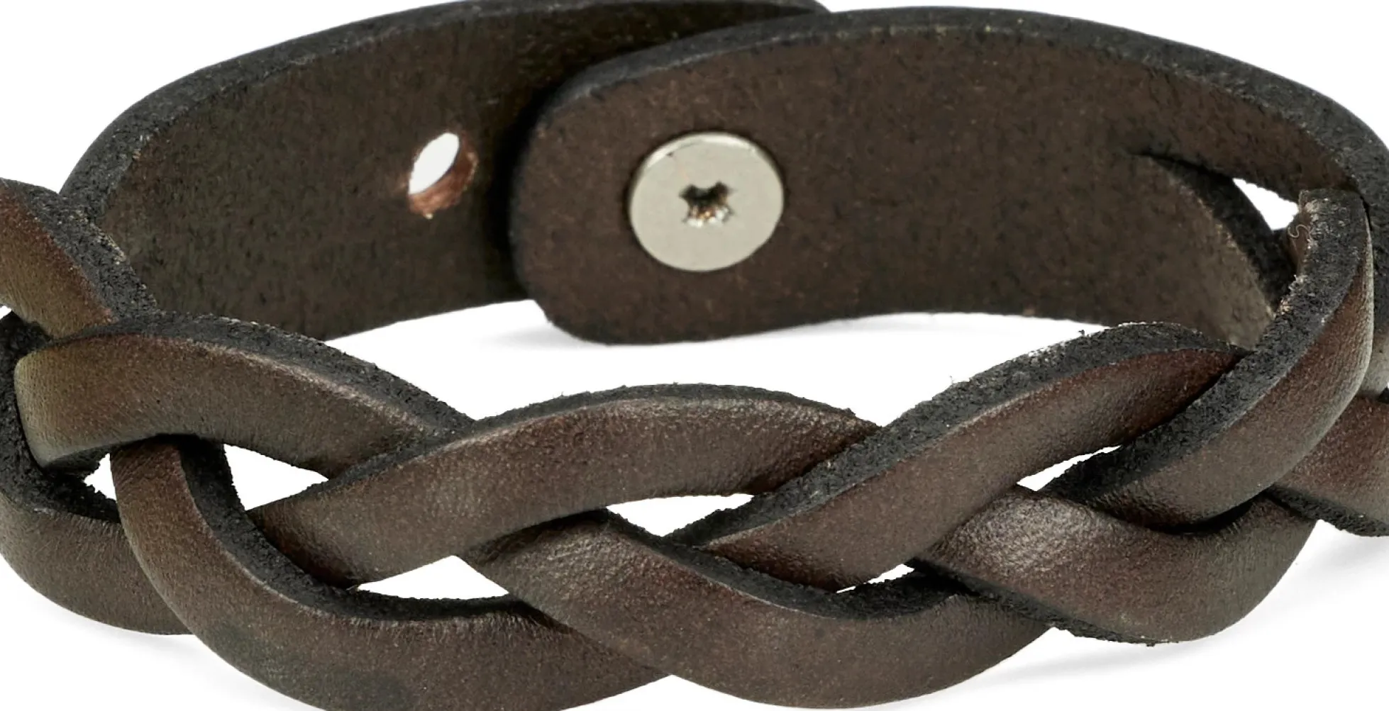 Justin Boots Justin Braided Leather Bracelet Expresso Brown New