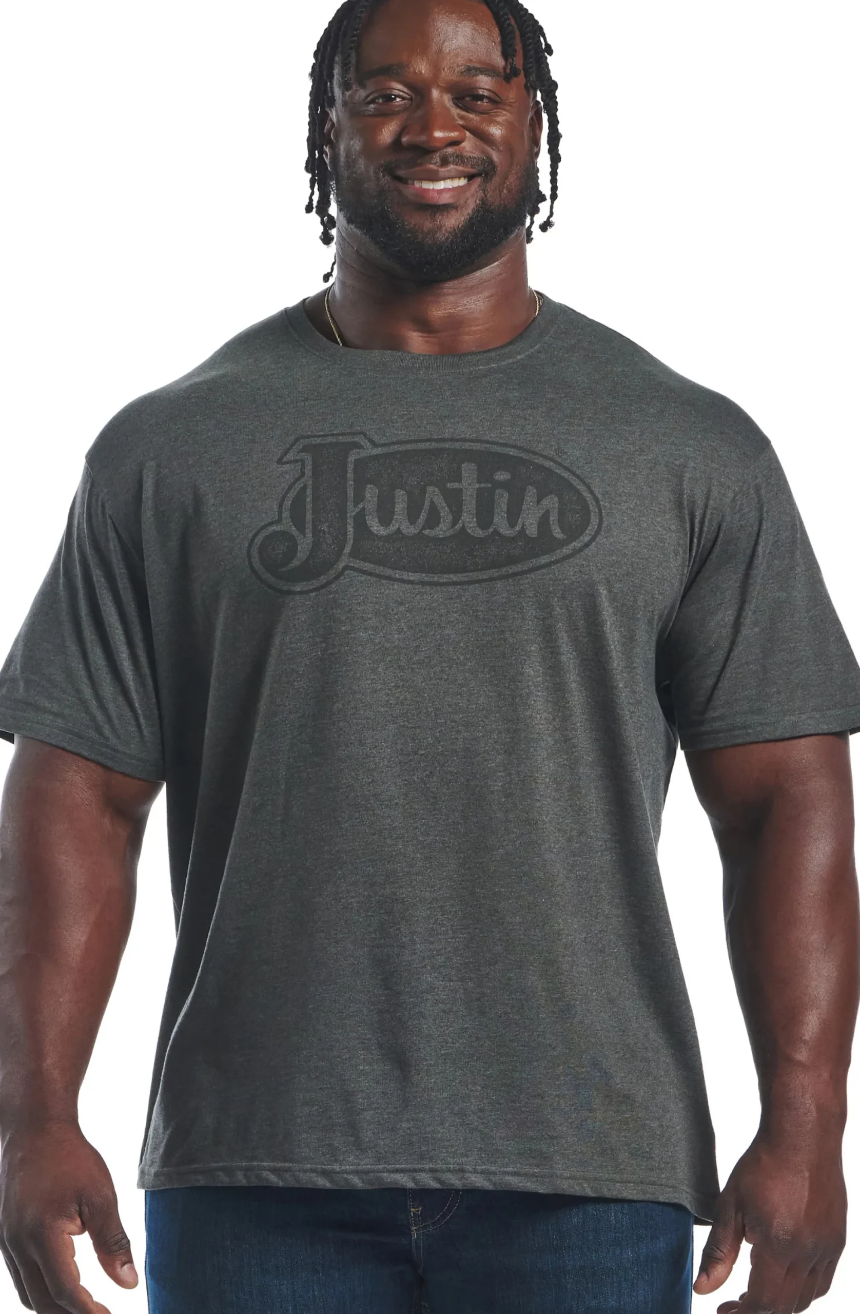 Justin Boots Justin Men's Logo Tee Charcoal Best