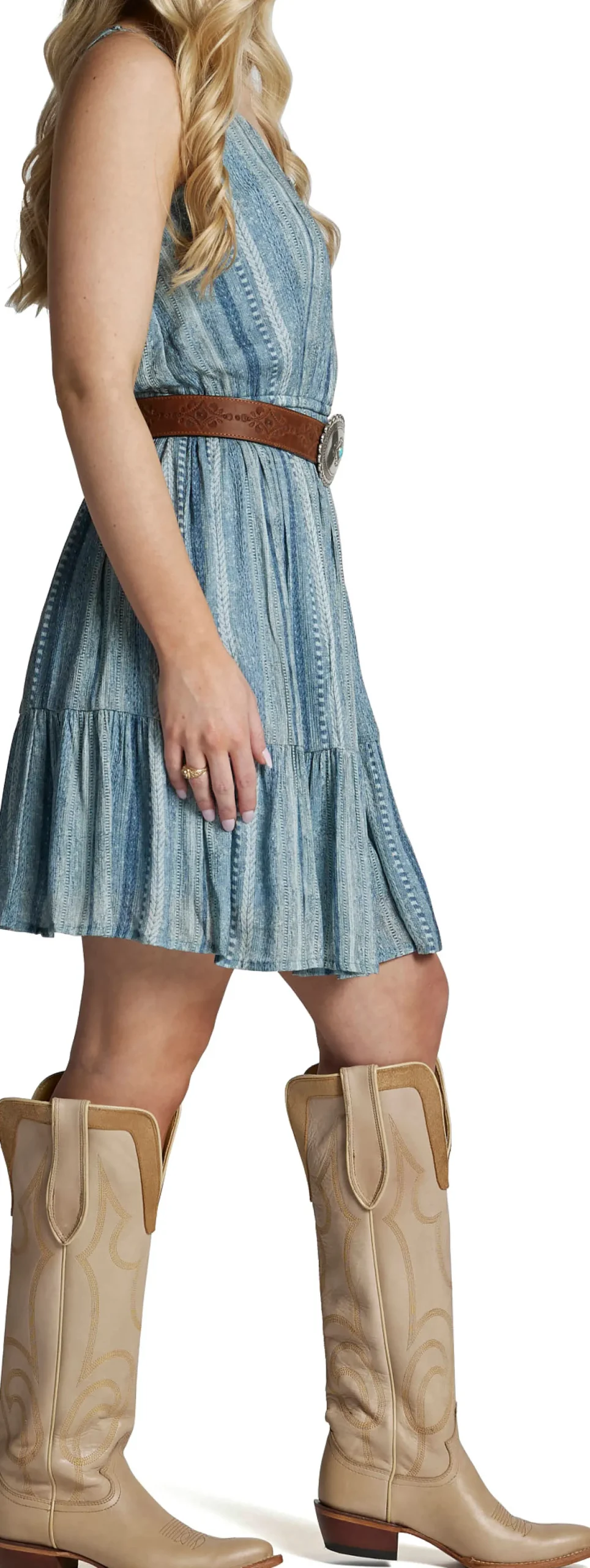 Justin Boots Justin Summer Dress Denim Stripe Sale