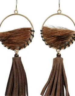 Justin Boots Justin Women's Genuine Brindle Earrings Brown Online