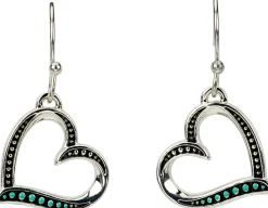 Justin Boots Justin Women's Heart Earrings Silver Sale