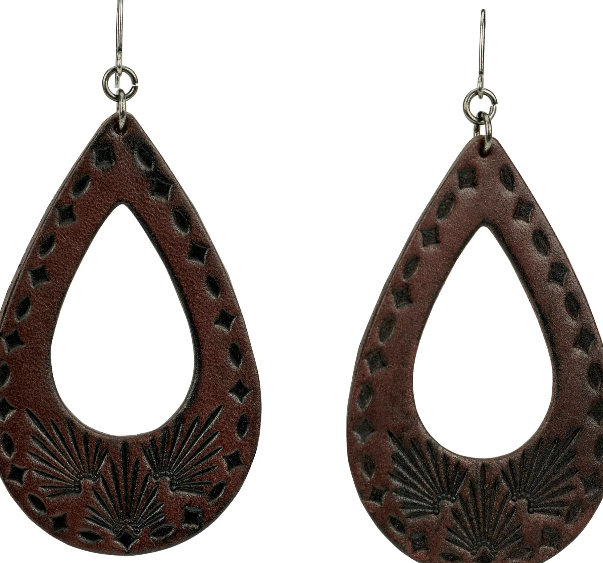 Justin Boots Justin Women'S Leather Teardrop Earrings Brown Outlet