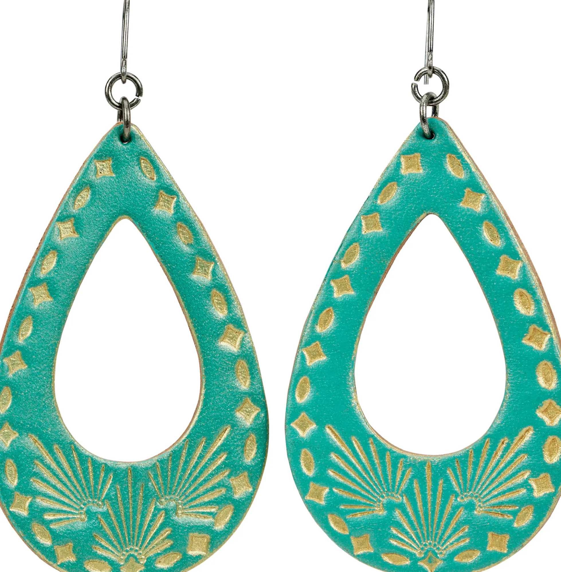Justin Boots Justin Women'S Leather Teardrop Earrings Turquoise Clearance
