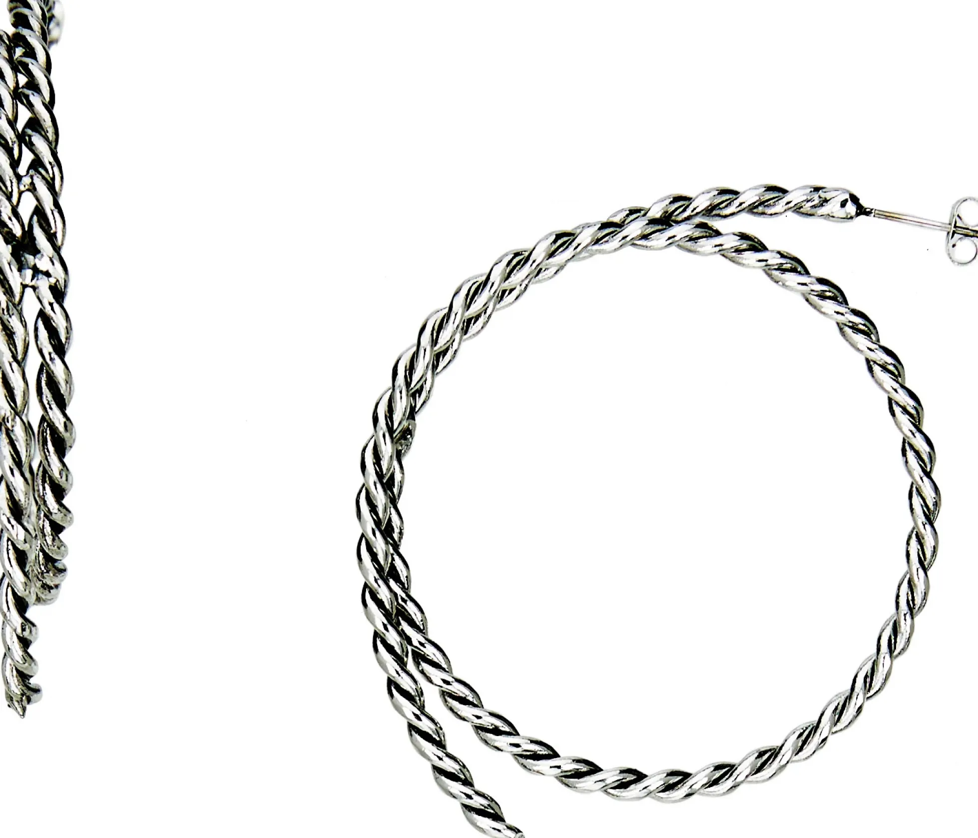 Justin Boots Justin Women's Rope Motif Hoop Earrings Silver Clearance
