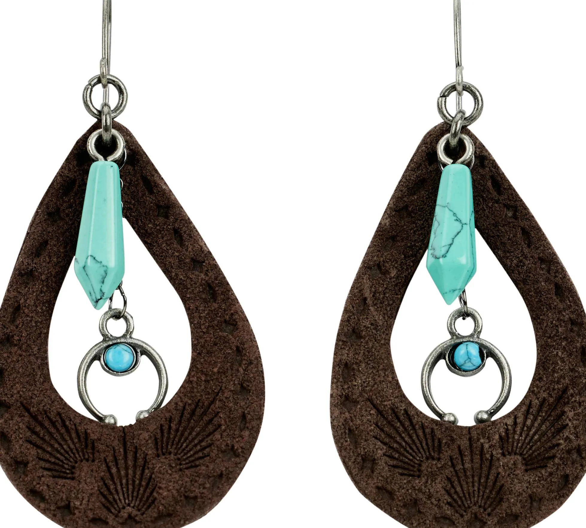 Justin Boots Justin Women's Tooled Leather Earrings Brown Outlet