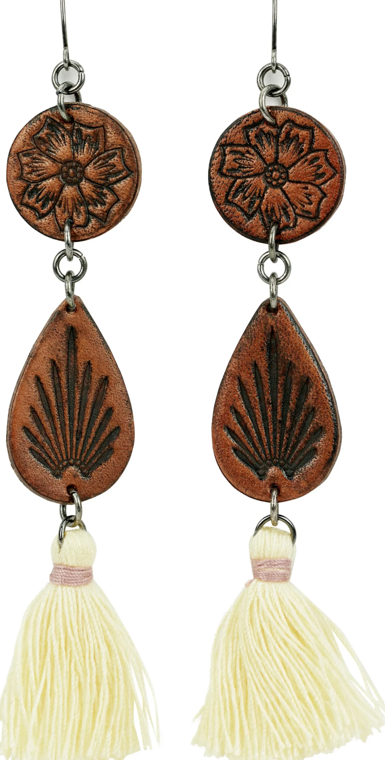 Justin Boots Justin Women's Tooled Leather Earrings Brown Sale