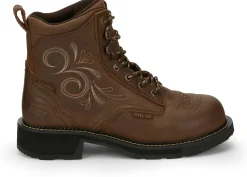 Justin Boots Katerina 6" Steel Toe Waterproof Work Boot Aged Bark Best
