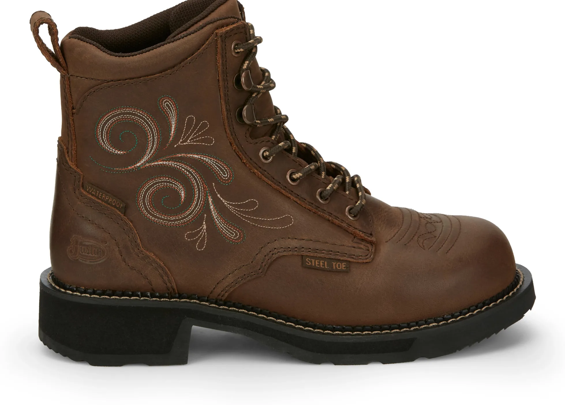 Justin Boots Katerina 6" Steel Toe Waterproof Work Boot Aged Bark Best