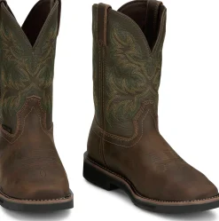 Justin Boots Keavan 11" Met Guard Steel Toe Dark Brown Clearance