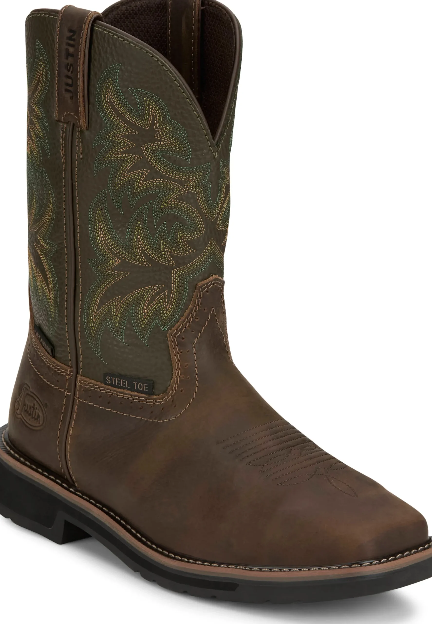 Justin Boots Keavan 11" Met Guard Steel Toe Dark Brown Clearance