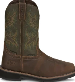 Justin Boots Keavan 11" Met Guard Steel Toe Dark Brown Clearance