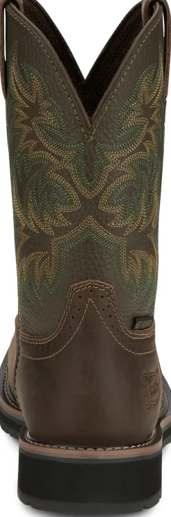 Justin Boots Keavan 11" Met Guard Steel Toe Dark Brown Clearance