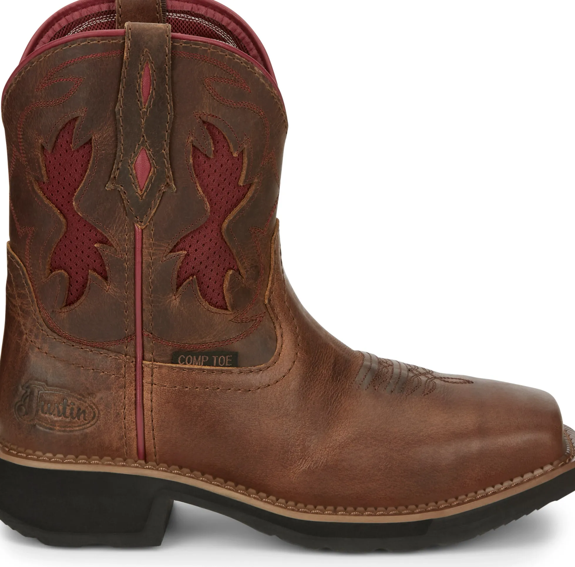 Justin Boots Lathey 8" Nano Composite Toe Work Boot Brown Online