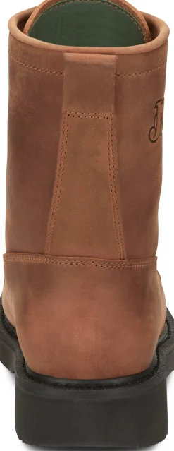 Justin Boots Livestock 8&rdquo; Steel Toe Aged Brown New