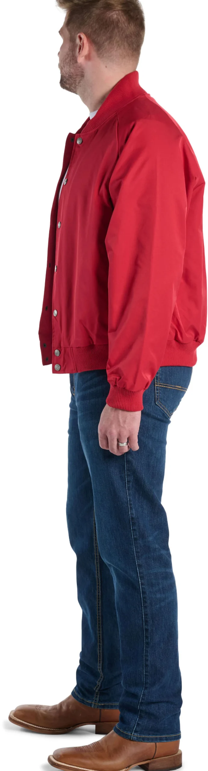 Justin Boots Logo Bomber Jacket Red Clearance