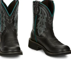 Justin Boots Lyla 8" Western Boot Black New