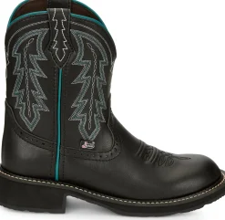 Justin Boots Lyla 8" Western Boot Black New