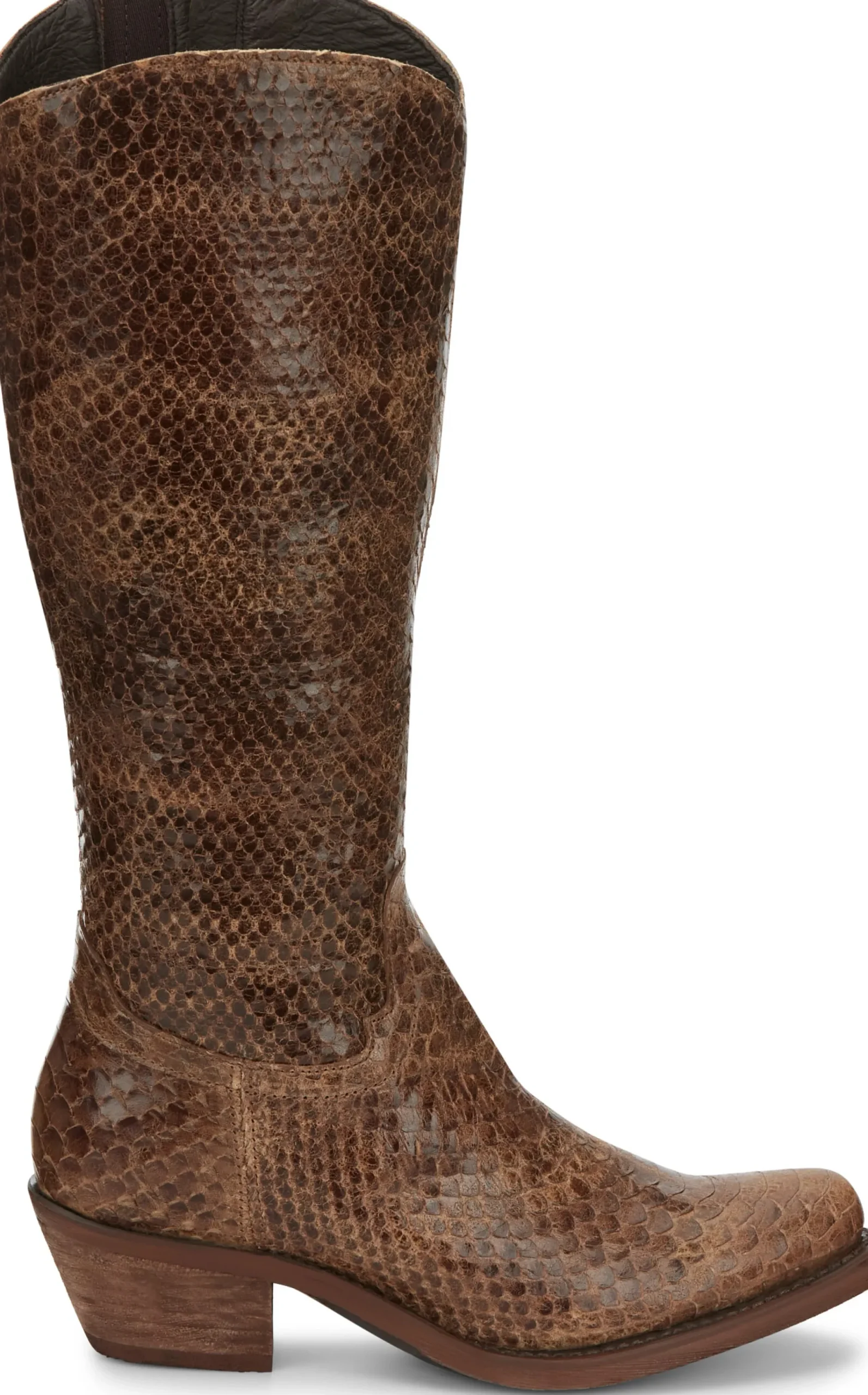 Justin Boots Mcalester 15" Pull-On Womens Boot Cedar Viper Print Outlet