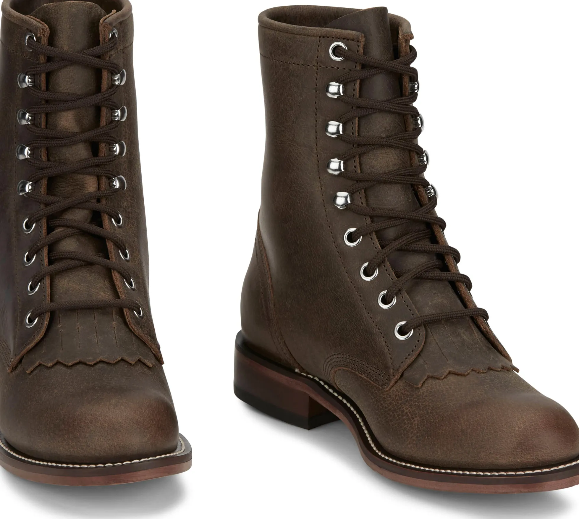 Justin Boots Mckean 7" Lace-Up Roper Brown Hot
