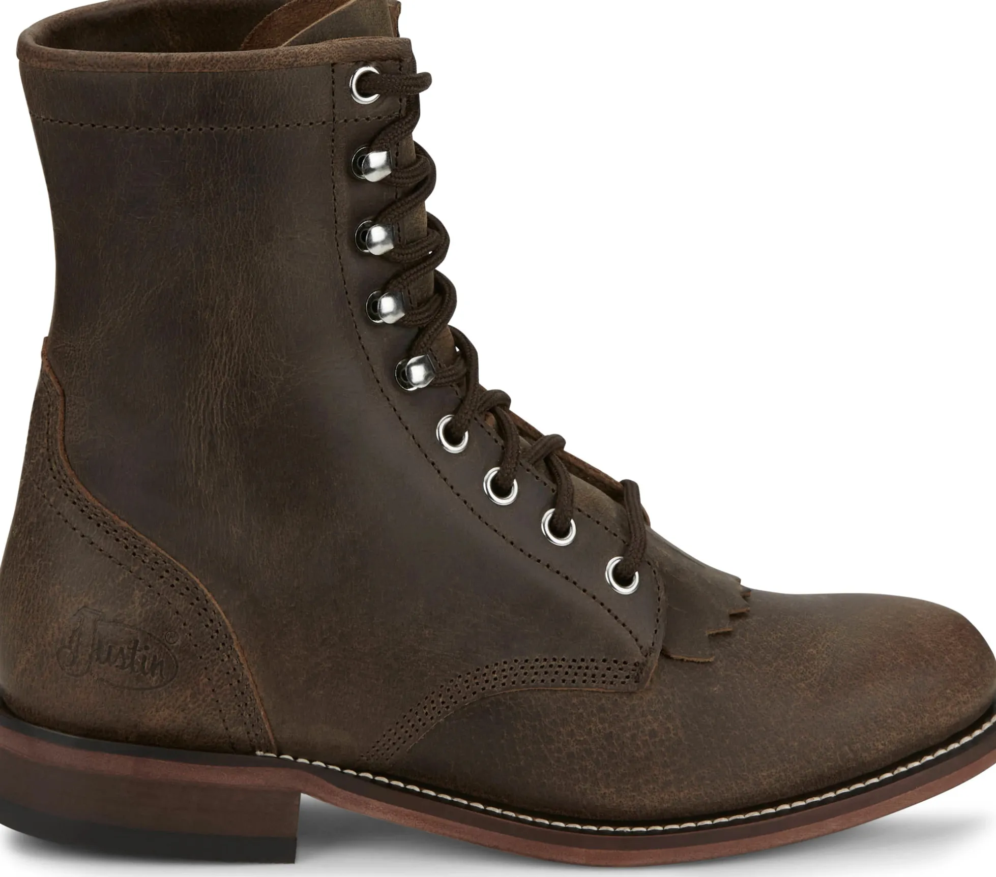 Justin Boots Mckean 7" Lace-Up Roper Brown Hot