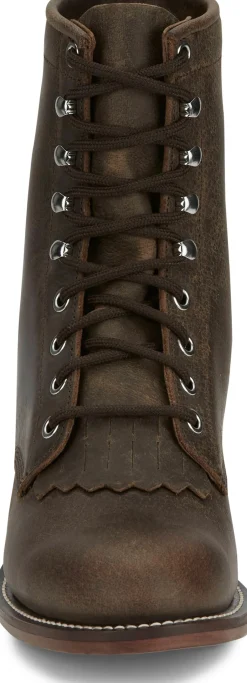 Justin Boots Mckean 7" Lace-Up Roper Brown Hot