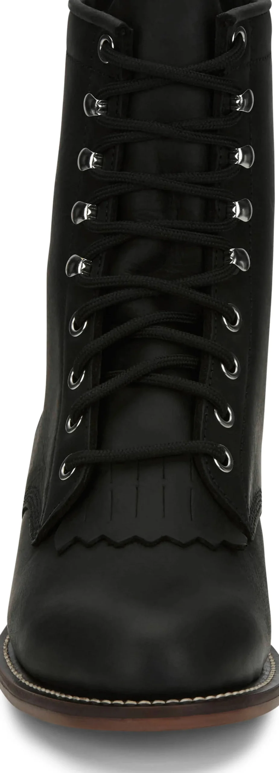 Justin Boots Mckean 7" Lace-Up Roper Black Clearance