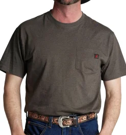 Justin Boots Men's Workwear Pocket Tee Heather Charcoal Outlet