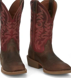 Justin Boots Muley 12" Western Mahogany Outlet
