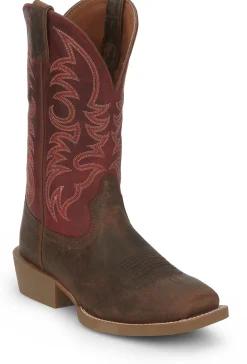 Justin Boots Muley 12" Western Mahogany Outlet