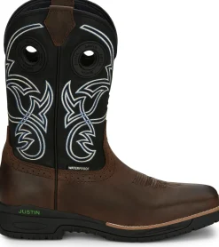 Justin Boots Nitread 11" Waterproof Charcoal New