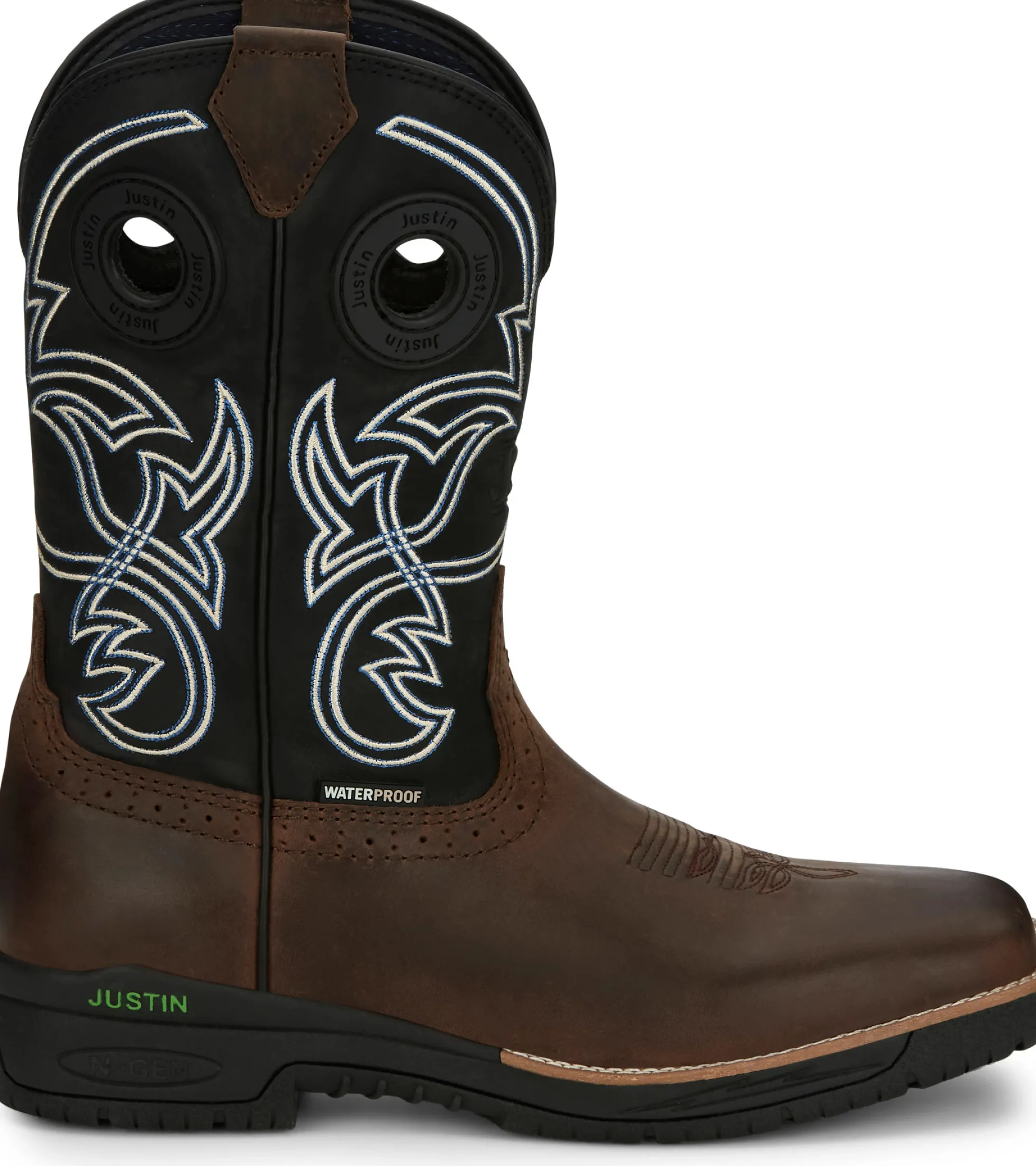 Justin Boots Nitread 11" Waterproof Charcoal New