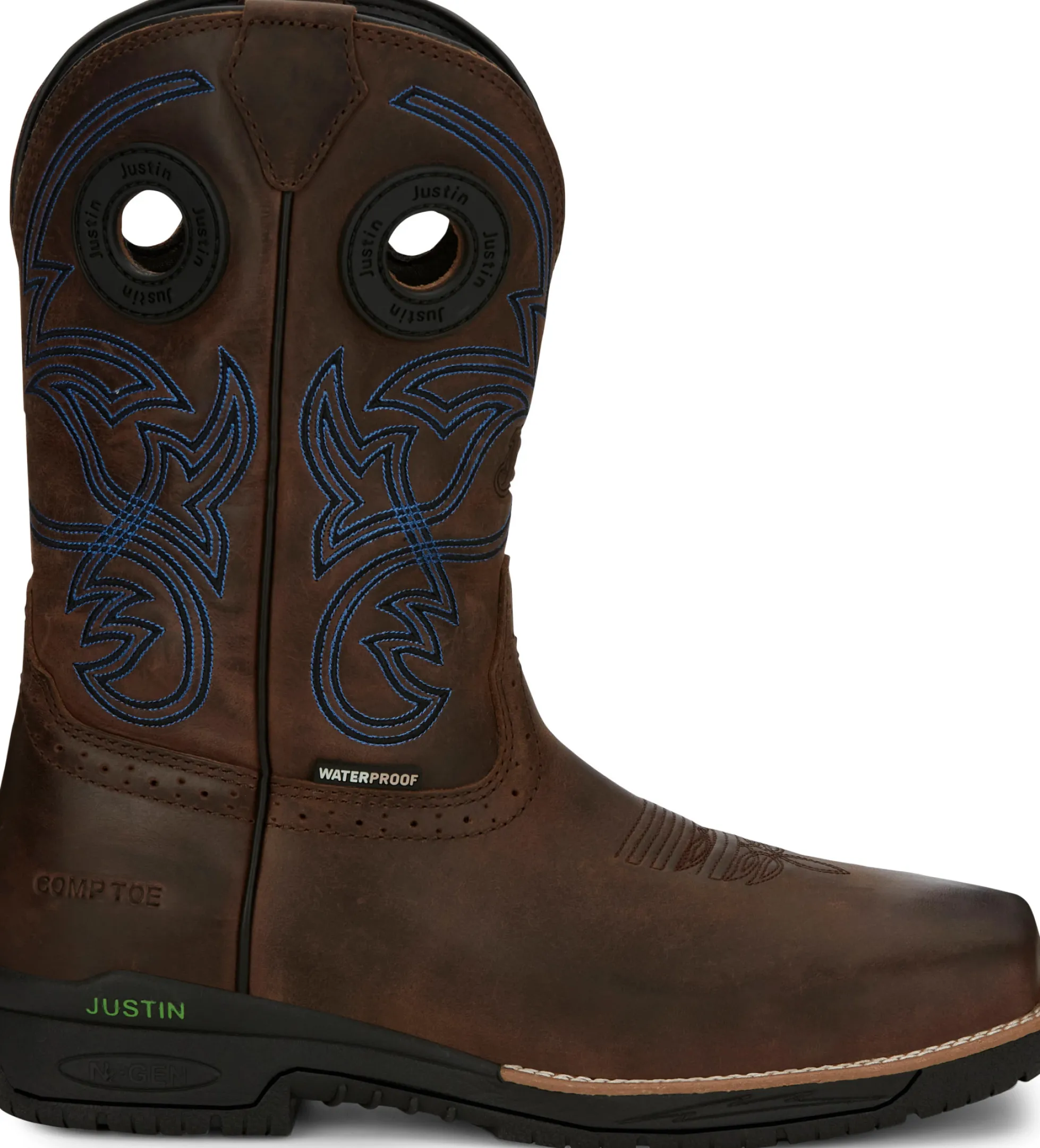 Justin Boots Nitread 11" Waterproof Nano Comp Toe Toffee Best