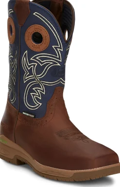 Justin Boots Nitread 11" Waterproof Nano Comp Toe Prussian Clearance
