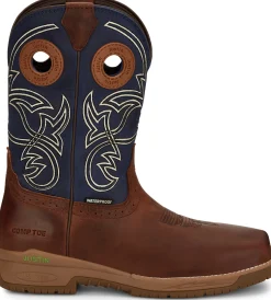 Justin Boots Nitread 11" Waterproof Nano Comp Toe Prussian Clearance