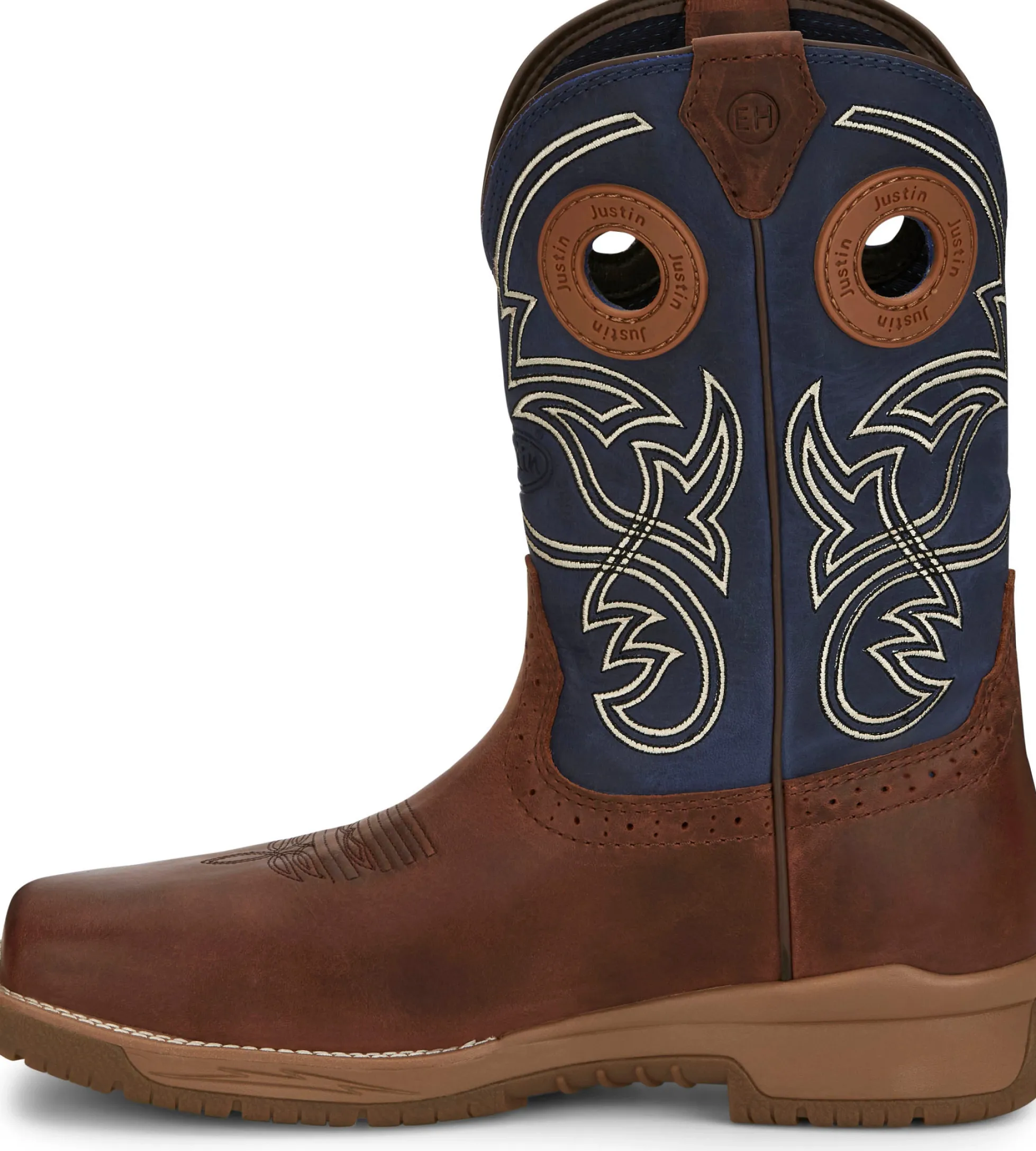 Justin Boots Nitread 11" Waterproof Nano Comp Toe Prussian Clearance