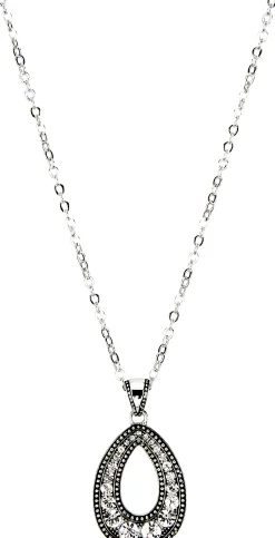 Justin Boots Oval Pendant Necklace Silver Discount