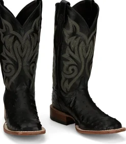 Justin Boots Pascoe 13" Full Quill Ostrich Black Best