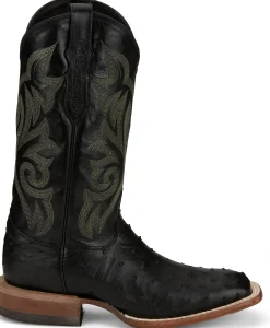 Justin Boots Pascoe 13" Full Quill Ostrich Black Best