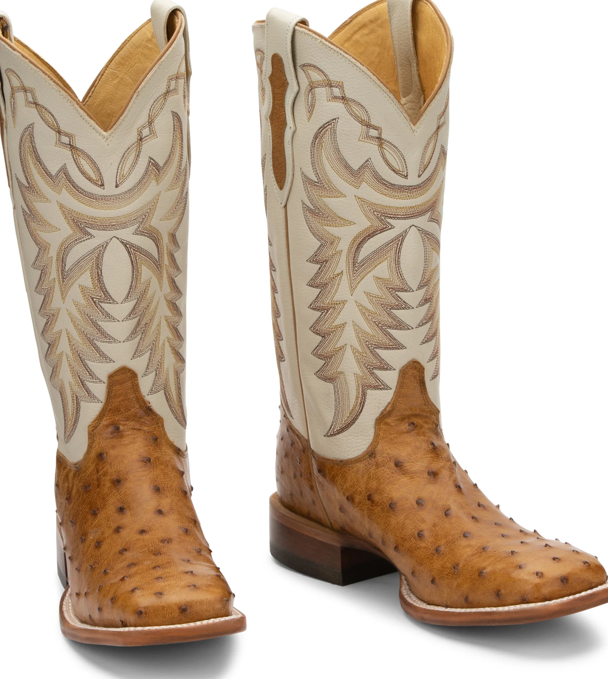 Justin Boots Pascoe 13" Full Quill Ostrich Antique Saddle Outlet