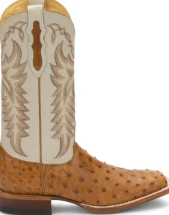 Justin Boots Pascoe 13" Full Quill Ostrich Antique Saddle Outlet