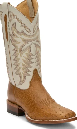 Justin Boots Pascoe 13" Smooth Ostrich Antique Saddle Sale