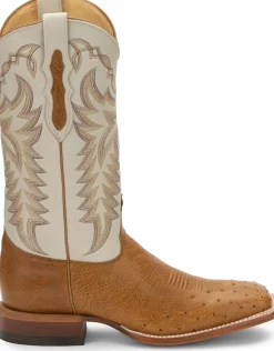 Justin Boots Pascoe 13" Smooth Ostrich Antique Saddle Sale