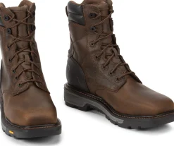 Justin Boots Pipefitter 8" Steel Toe Aged Bark Outlet