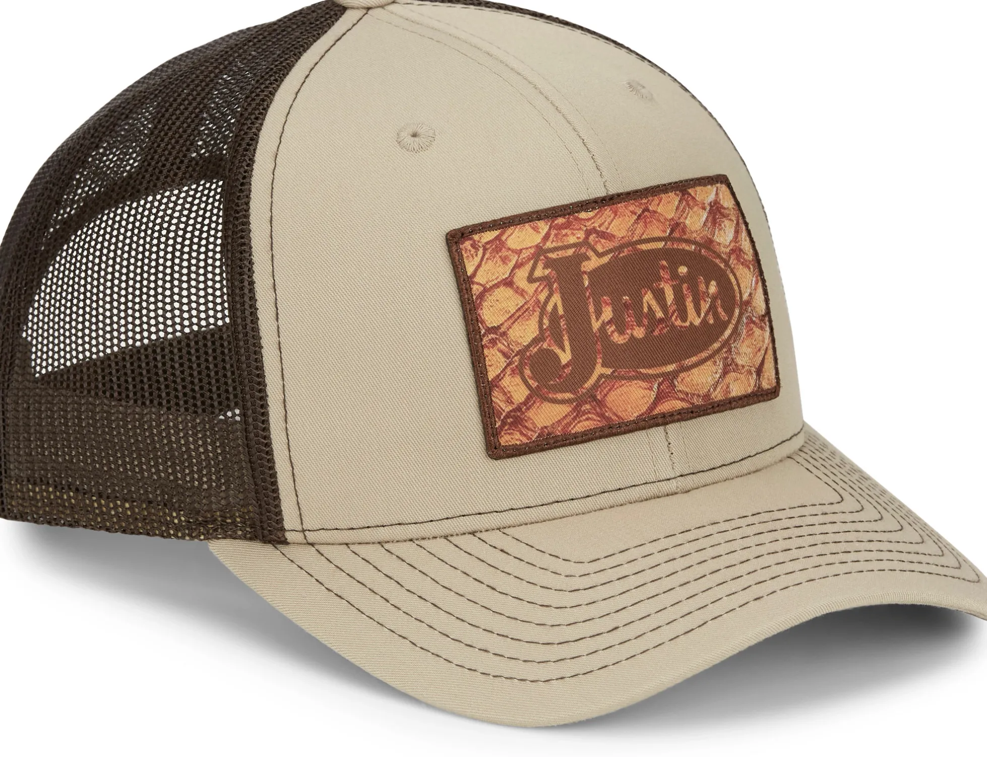 Justin Boots Pirarucu Print Patch Tan