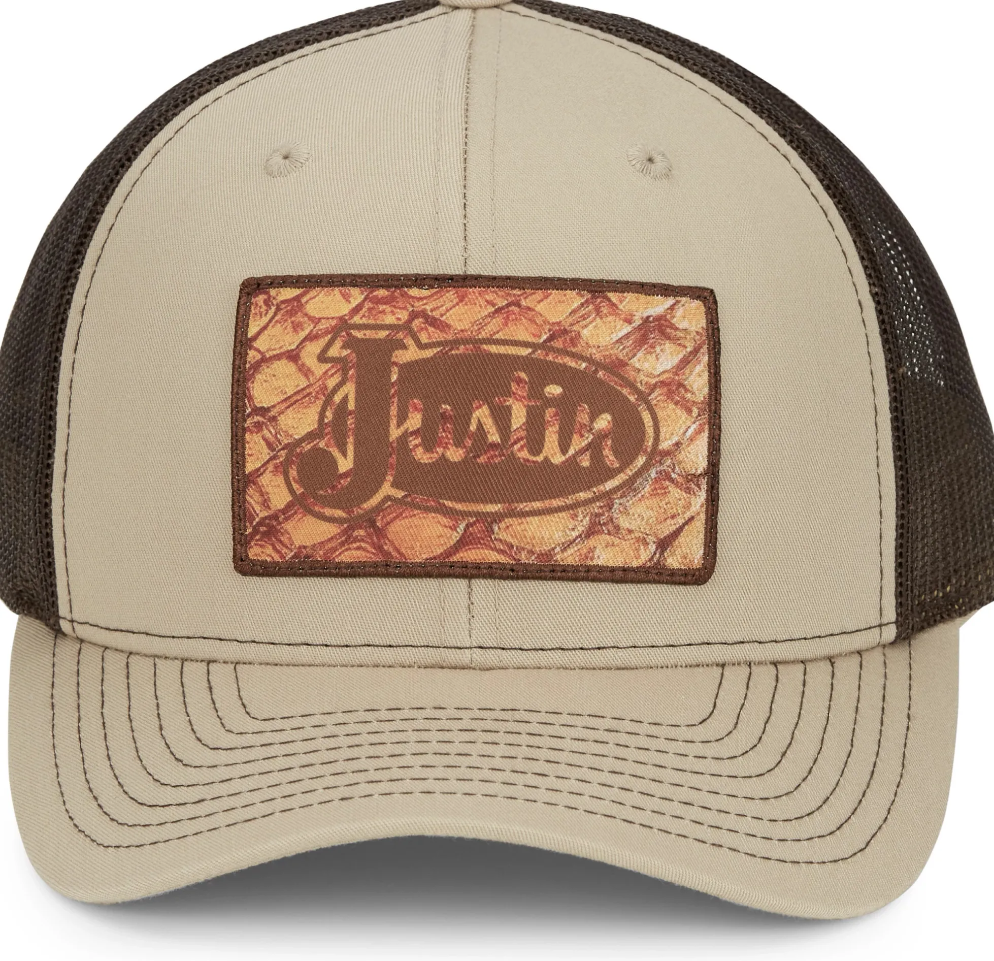 Justin Boots Pirarucu Print Patch Tan