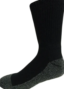 Justin Boots 2-Pk Half Cushion Work Crew Socks Black