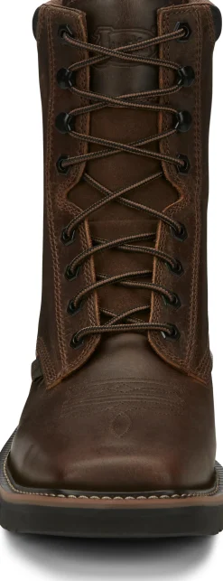 Justin Boots Pulley 8" Steel Toe Aged Bark New